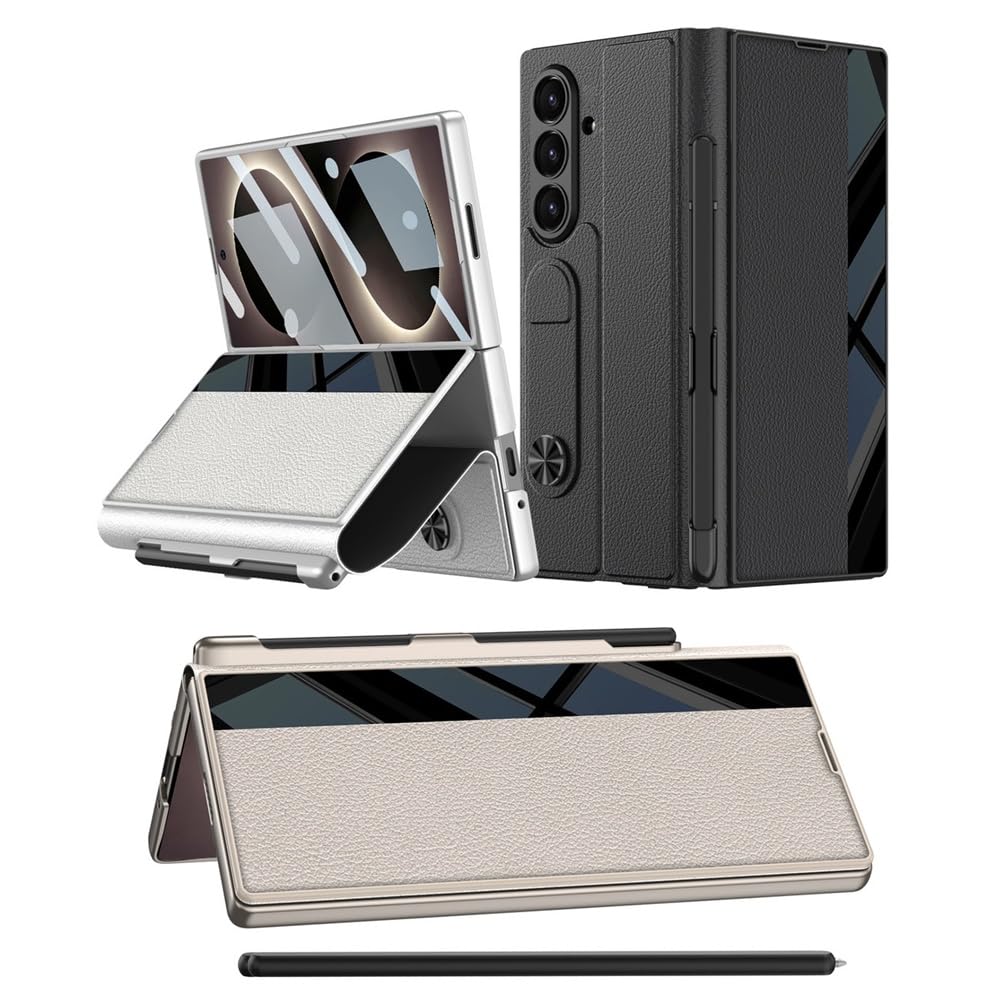 Custodia compatibile con Samsung Z Fold 8 Ultra con portapenne e stilo (nero1)