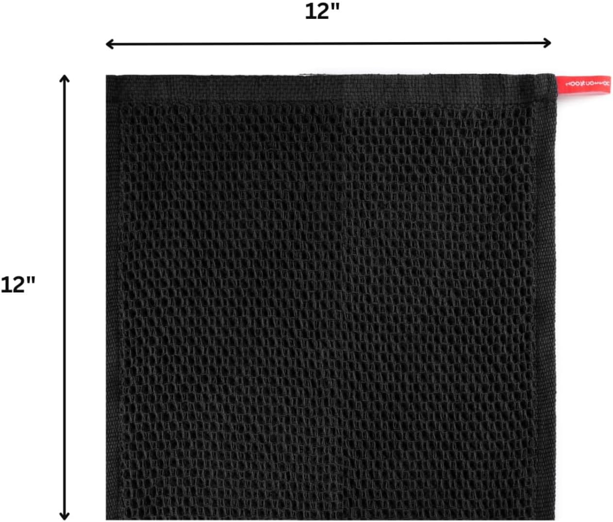 Cotton Waffle Weave Kitchen Wash Cloths - Pack of 6 (12x12 Inches) | Ultra Soft, Absorbent Dish Cloth | Quick Dry, Dish Cloths & Dish Rags - Black (Kitchen Essentials)