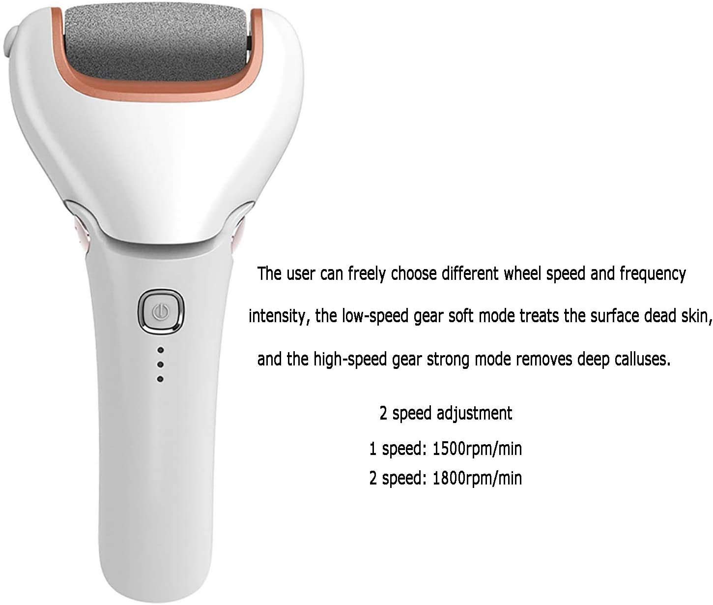 Removedor de callos eléctrico recargable, kit de herramientas de pie pedicure profesional de pedicura profesional, removedor de callos de piel muerta para el cuidado de los pies, 2 velocidades co