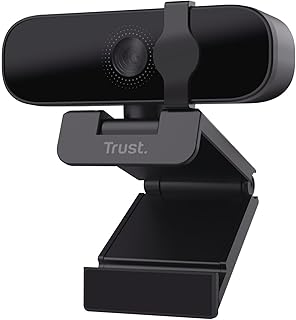 Trust Oran Webcam 1080p avec Micro et Filtre de Confidentialité, Webcam USB Mise au Point Fixe 30 FPS, 85% Plastique Recyclé, Web Camera pour Ordinateur Portable Mac Windows Zoom Teams
