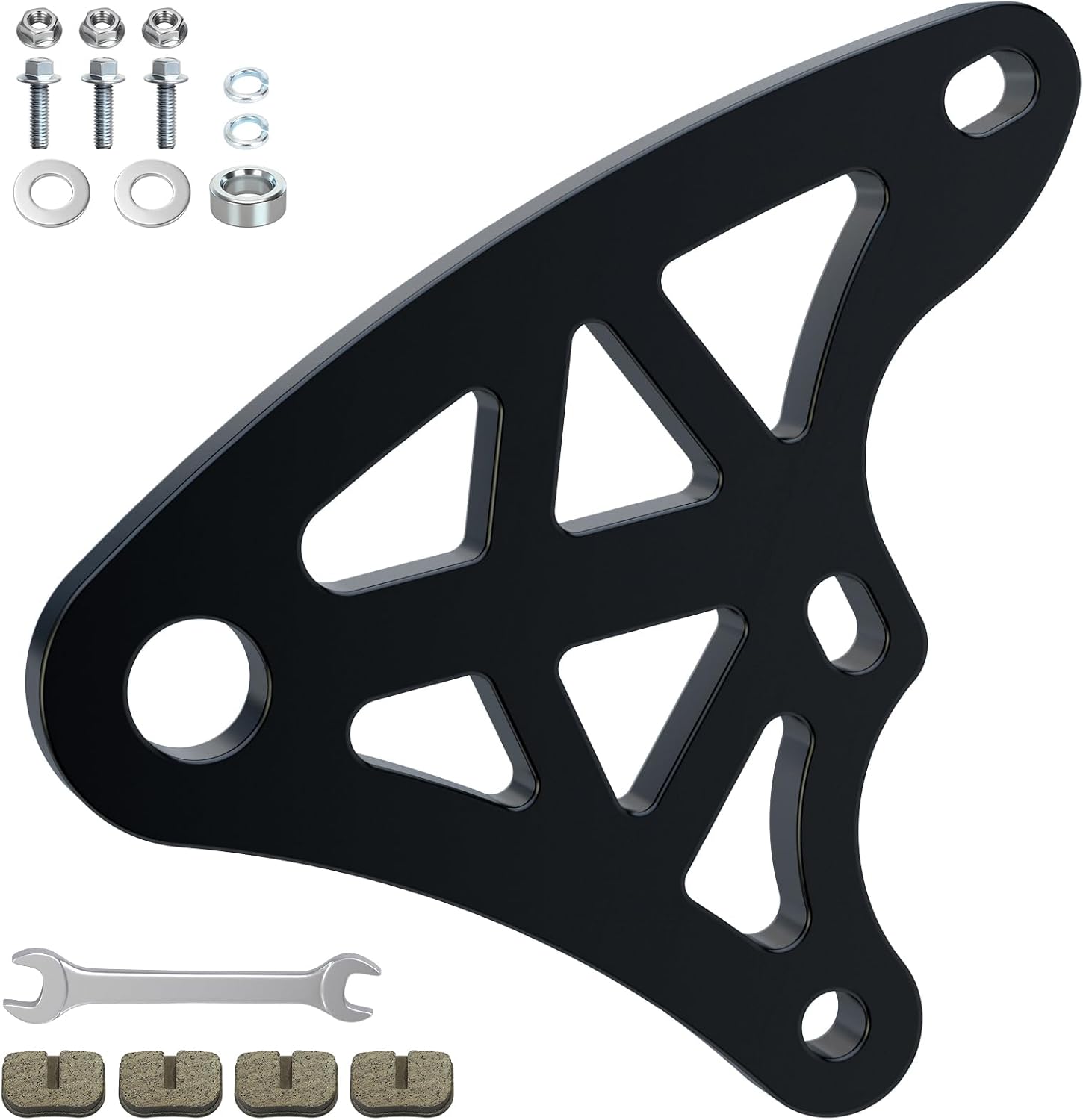 Mini Bike Hydraulic Brake Caliper Bracket Kit Replacement for Monster Mega Moto 80cc 105cc MMB80 MMB105 Minibike GMB100 Coleman B100 RB100 RT100 Parts Rear Brake Caliper Mounting Bracket Black