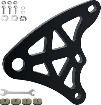 Mini Bike Hydraulic Brake Caliper Bracket Kit Replacement for Monster Mega Moto 80cc 105cc MMB80 MMB105 Minibike GMB100 Coleman B100 RB100 RT100 Parts Rear Brake Caliper Mounting Bracket Black