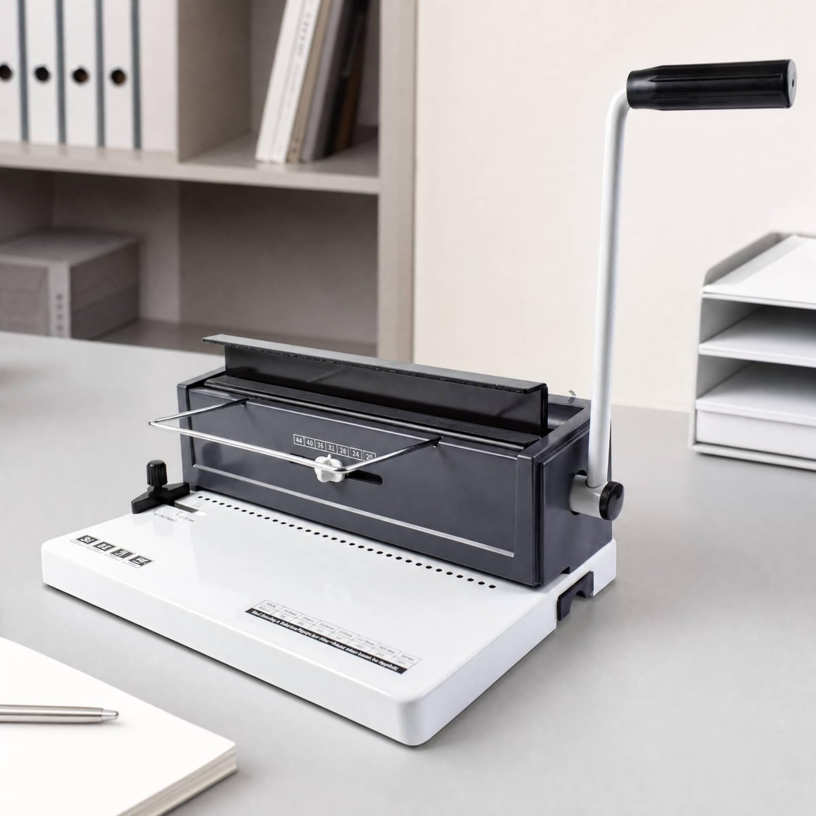 Generic Rilegatrice Manuale con Perforatore Integrato Compatta Rilegatrice da Ufficio Ergonomica per Rilegatura Contratti, Allestimento Progetti,