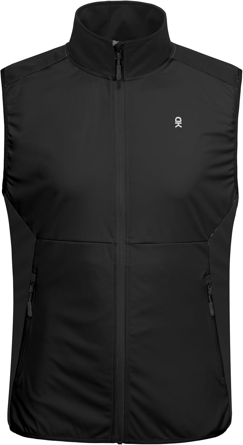 Little Donkey Andy Men's Water-resistant Outerwear Vests, Stretch Windproof Vest for Cycling, Running, Golf