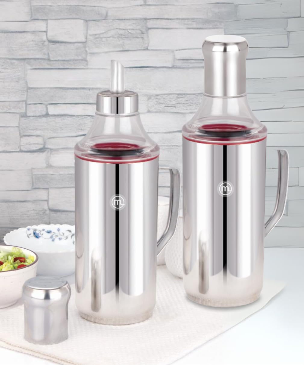 See full amazon price history chart for Mishaa Stainless Steel Oil Dispenser 1 Litre (1000ml) Durable Steel Cooking Oil Storage Container with Nozzle & Handle, Leak-Proof Oil Jar steel Oil Bottle for Kitchen (SET OF 2) Mishaa Stainless Steel Oil Dispenser 1 Litre (1000ml) Durable Steel Cooking Oil Storage Container with Nozzle & Handle, Leak-Proof Oil Jar steel Oil Bottle for Kitchen (SET OF 2) (B0CPM148CL) Amazon Price History, Amazon Price Tracker