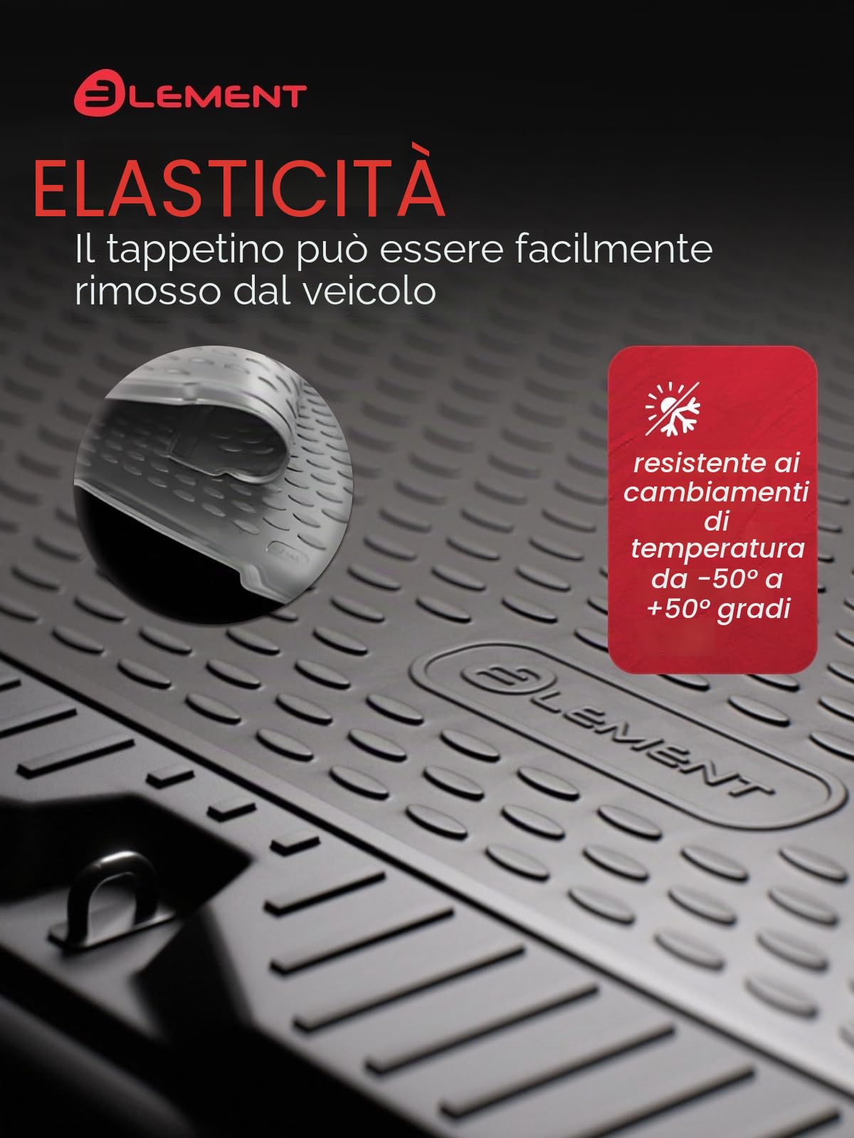 Element Tappetino bagagliaio premium su misura adatto per FORD Kuga, Mk 2 (II), 2013-2019, Fuoristrada 5 porte, 1 pezzo.