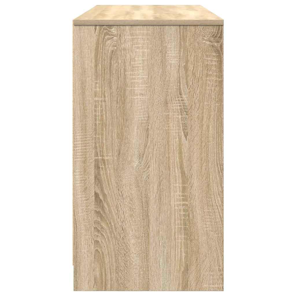 Scrivania in rovere Sonoma, 120 x 42 x 76 cm, con spazio e ripiano, ergonomica, per ufficio, casa, computer, laptop, gaming, segretario, salvaspazio, con cassetto