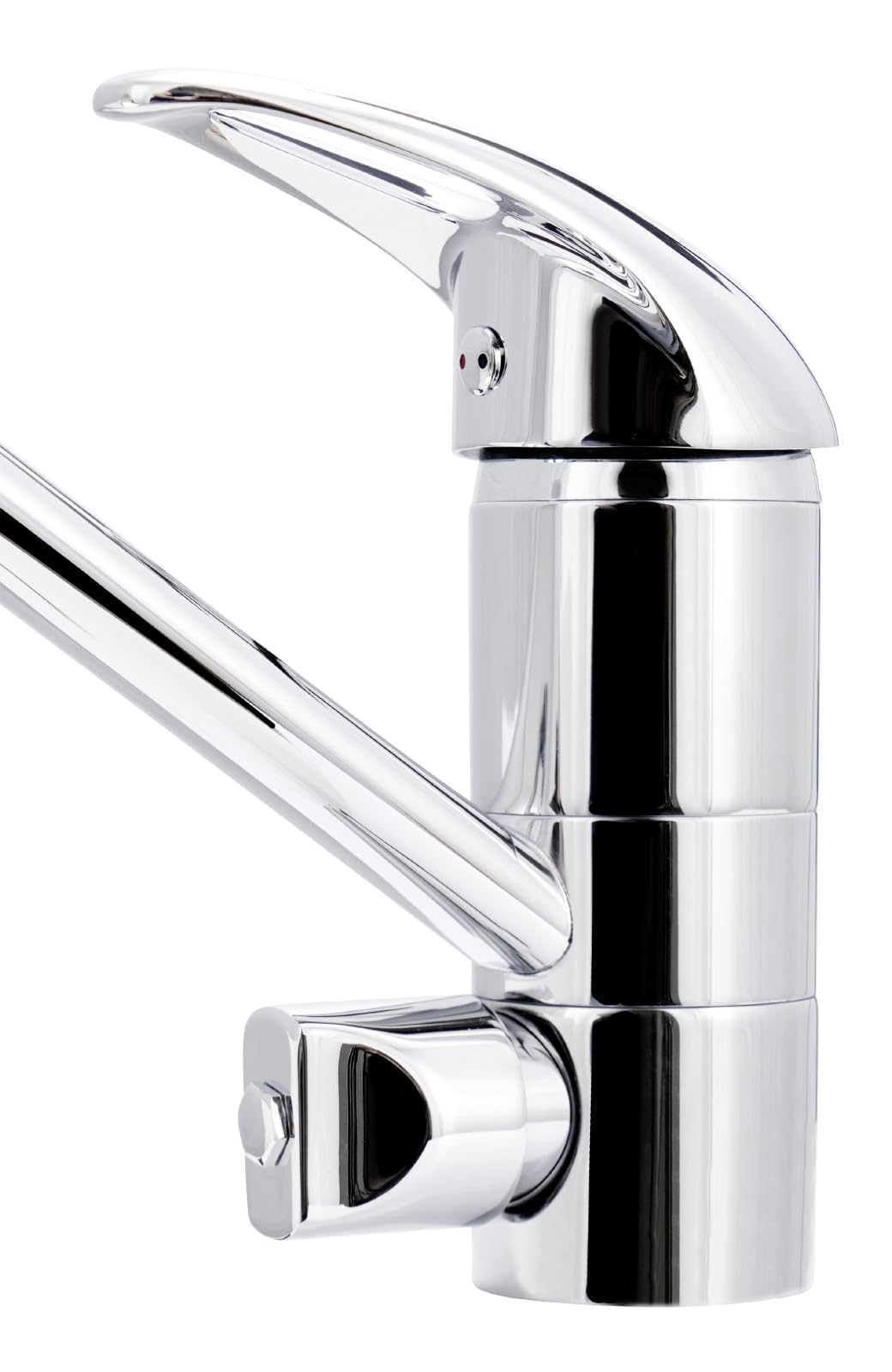 aquaSu® Spültischarmatur mit Geräteanschluss Concordia, Einhebelmischer mit Wasserspar-Kartusche, Wasserhahn für Spüle, Auslauf schwenkbar, Standard-Befestigung, Messingkern, chrom, 796019