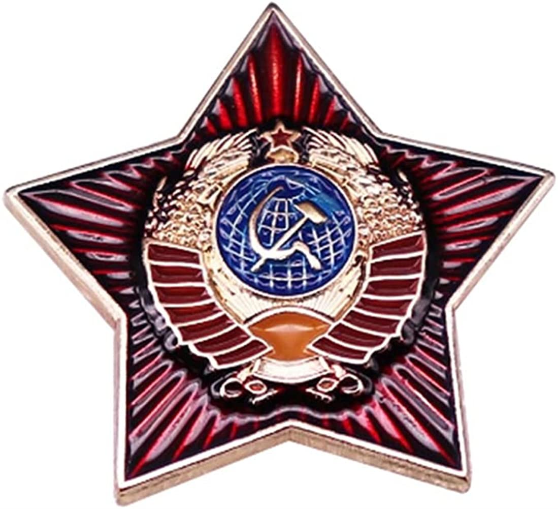 Soviet Russian Army Red Star Pin Badge USSR Pin Russia USSR Badge Lapel Pins Vintage Antique Classics Retro Metal Badge Brooch Souvenir Collection Soviet Union Classic Vintage Red Star Jewelry Gift for Friends