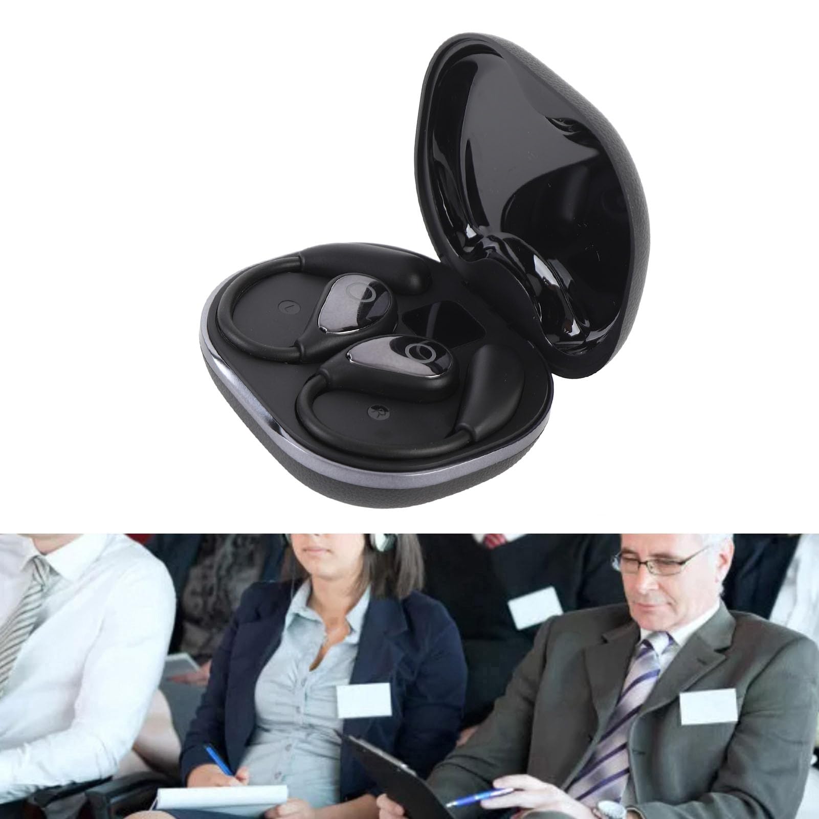 Fabater Auricolari di Traduzione Bluetooth con Cancellazione Attiva del Rumore Comunicazione Senza Interruzioni in 144 Lingue per Viaggiatori con Touch Control 2 unità (BLACK)