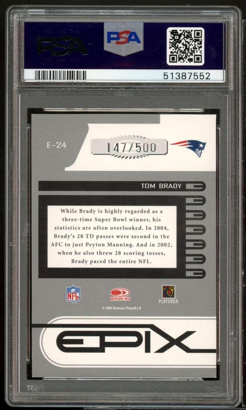 Tom Brady Card 2005 Donruss Zenith Epix 1st Down #E-24 PSA 9 - Unsigned Football Cards