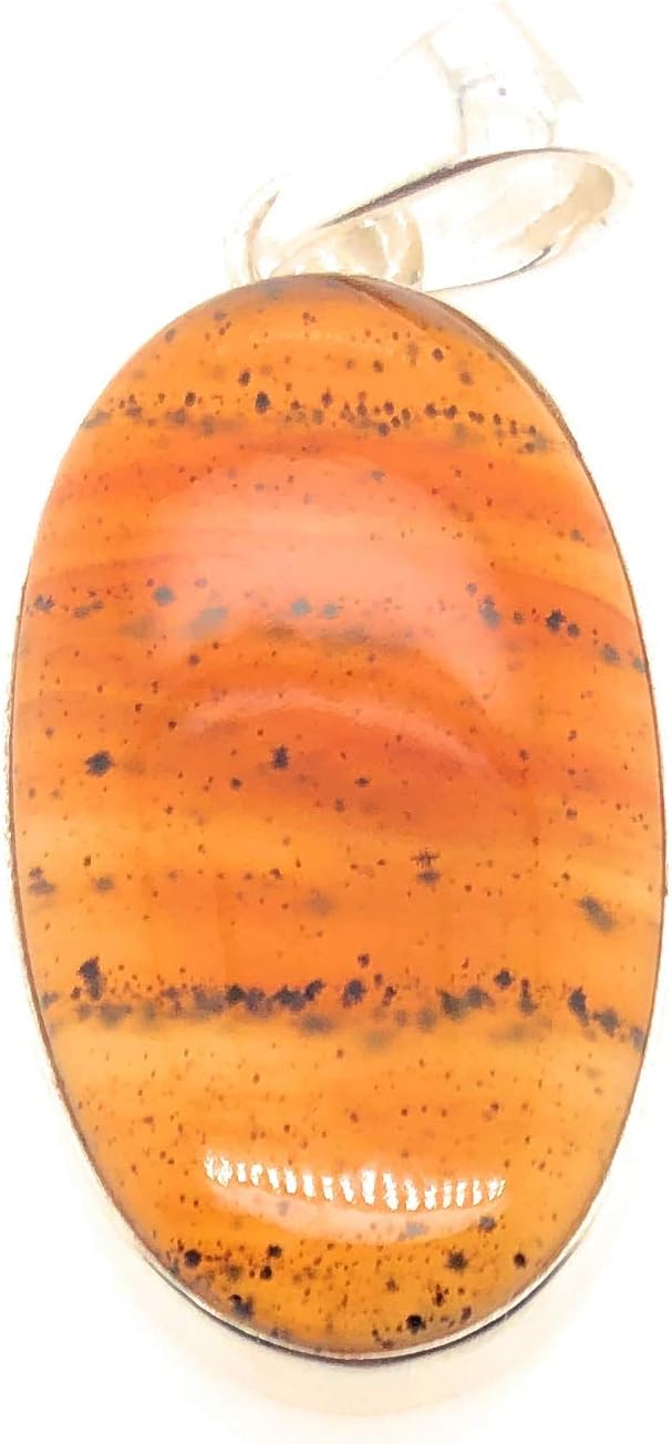 Natural Montana Moss Agate 925 Sterling Silver Sun Rise Senic Pendant 35mm - Image 2