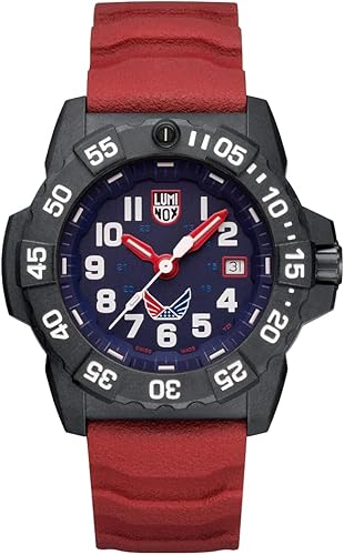 Luminox Navy Seal 1.772 in Reloj de buceo rojo y azul Set XS.3501.LM.VO.Set, Multi, Reloj de buceo