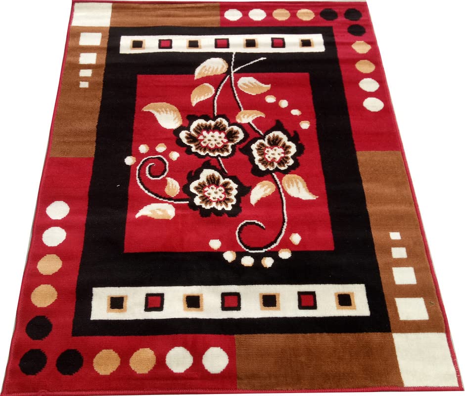 Image of Home Decore Acrylic Carpet for Your Living Room & Drawing Room Aywhere in Your Home (120x150 Red Colour)- 4x5 Feet