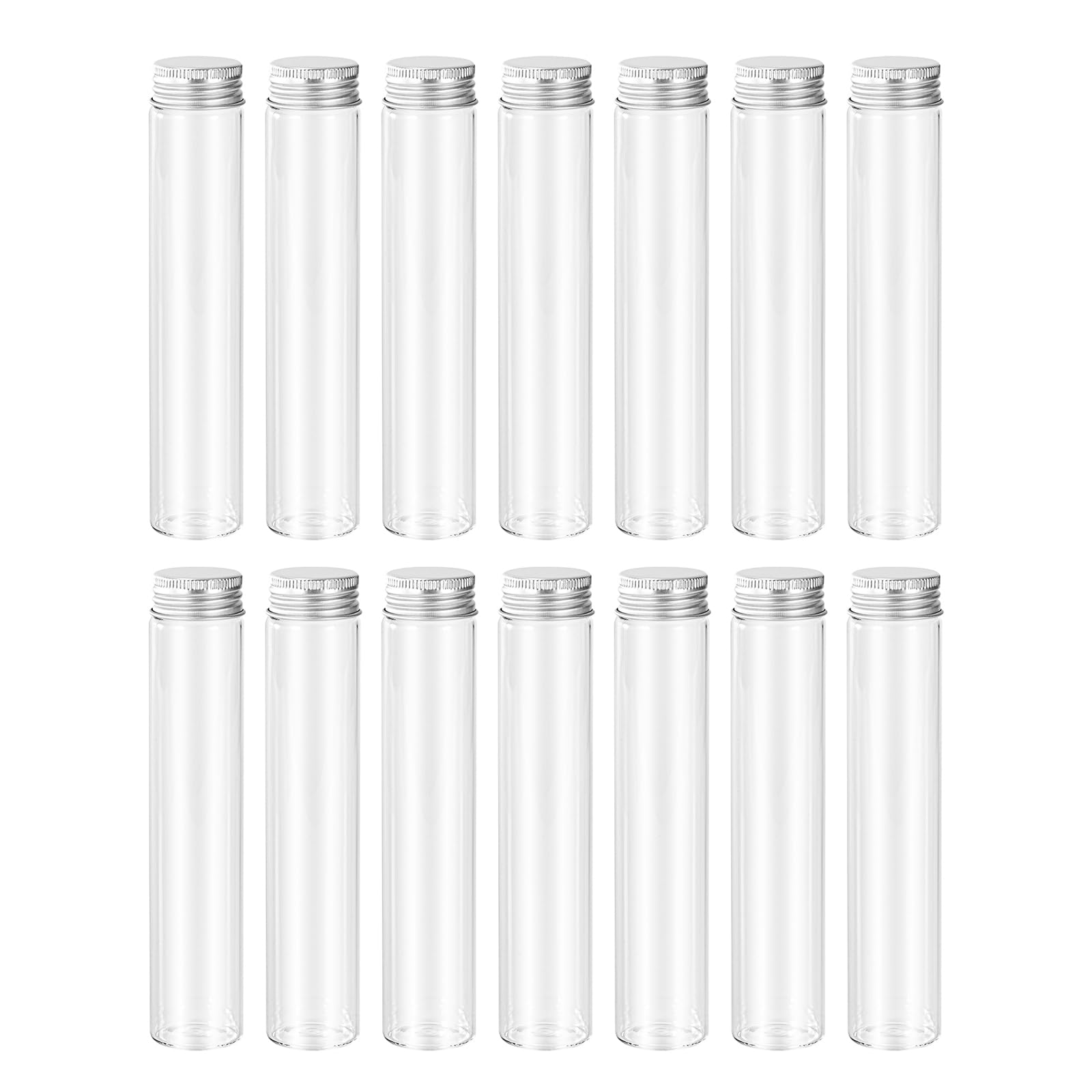 80ml Glass vials 14pcs,With aluminum screw cap14pcs Clear Glass Bottles