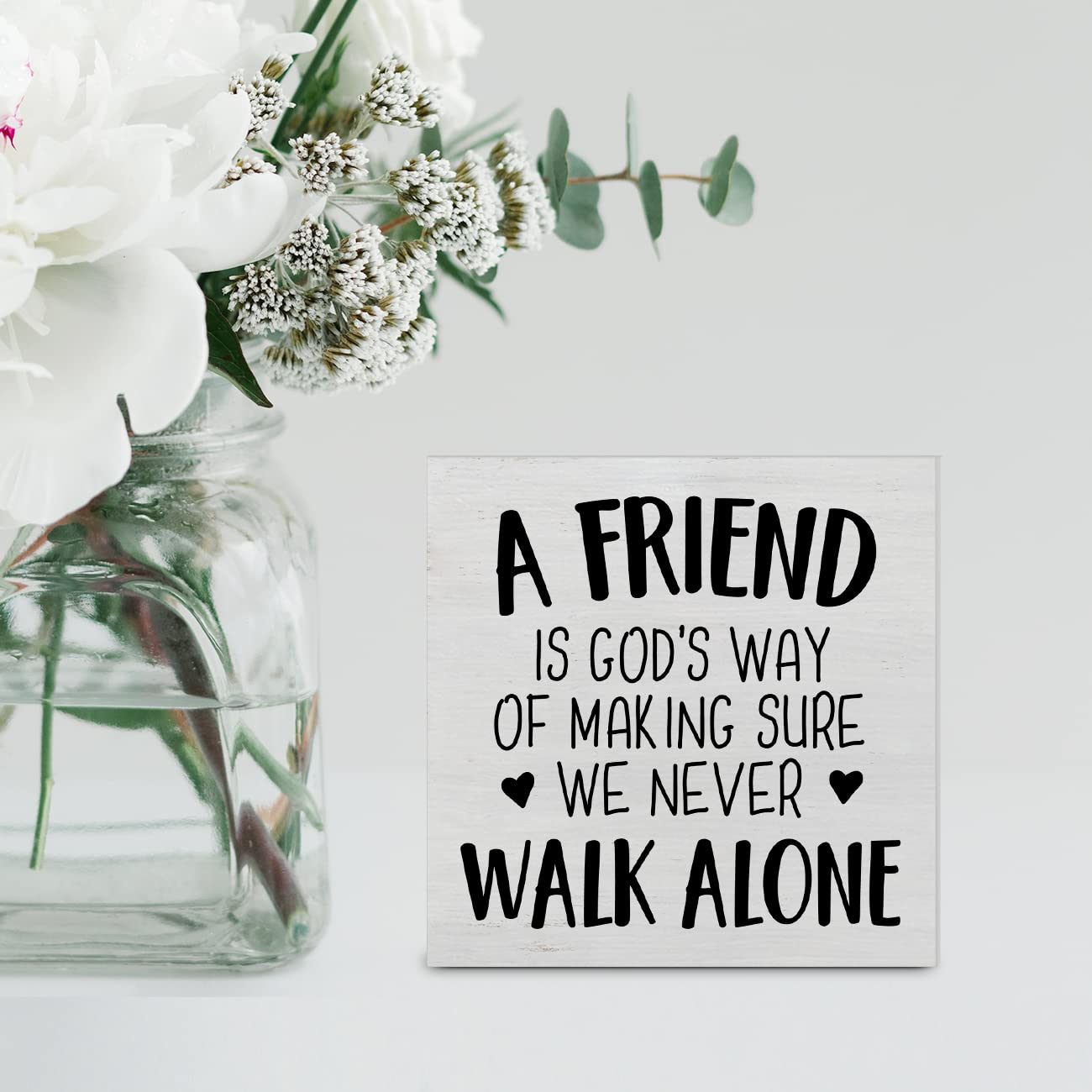 Snapklik.com : Friends Wood Box Sign Decor Desk Sign, Friend Never Walk ...
