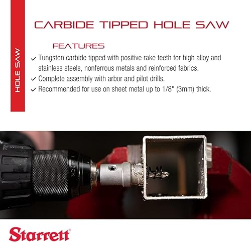 Miniatura 41 de Starrett Sierra de agujero de grano de diamante, ideal para perforar agujeros de diámetro pequeño, diámetro de 4-1/8 pulgadas, profundidad de corte