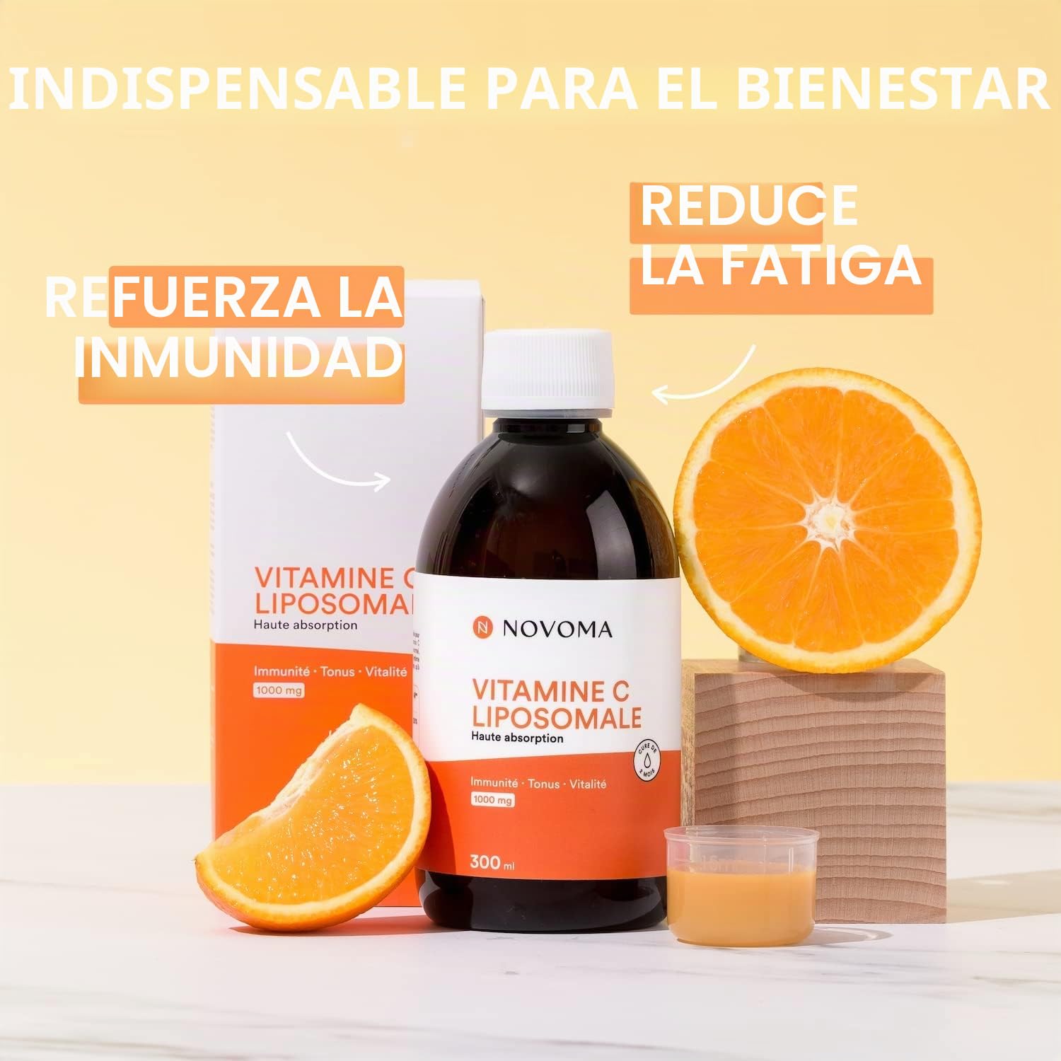 Vitamina C Liposomal 1000mg | Dosificación Potente y Máxima Absorción | Formulado con Vitamina C Quali®-C | Fabricado en el Reino Unido | Botella de 300 ml | NOVOMA (ex Nutrivita) (Paquete de 2)