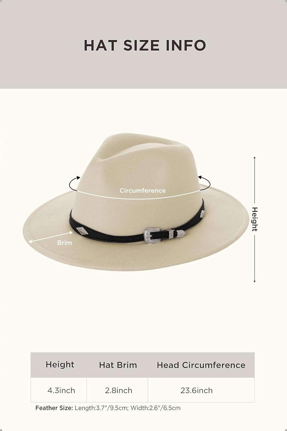 Fedora Hats for Men - Wide Brim Panama Hat with Classic Belt, Felt Panama Hat with Band, Western Outdoor Hat - Image 5