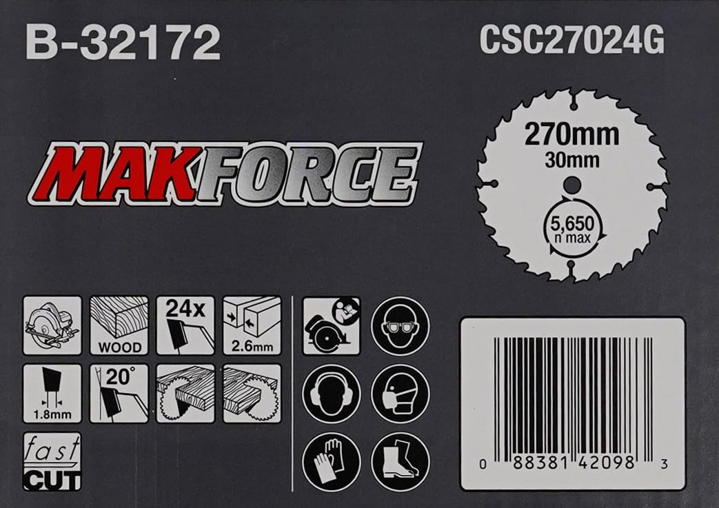 Makita B-32172 Lama Sega Circolare Makforce TCT 270 x 30 mm 24T Legno