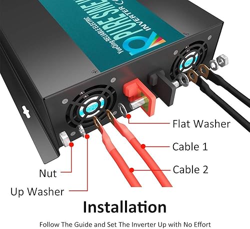 Miniatura 4 de WZRELB 3000W 24V 110120V onda sinusoidal pura inversor de energía solar con interruptor de control remoto