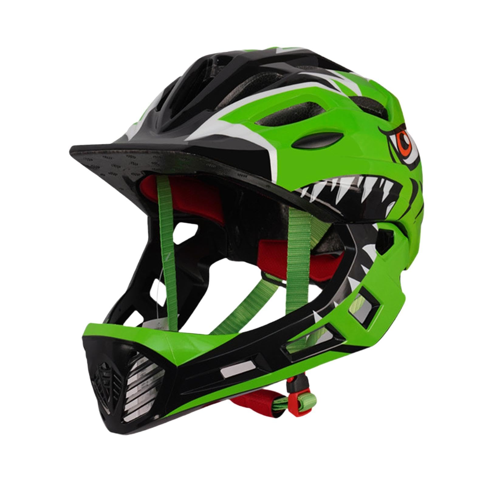 LR Decor E-Shop Kids Bike Helmet Full Face Helmet Trendy for Outdoor Running Bike Skateboard Green-image-35