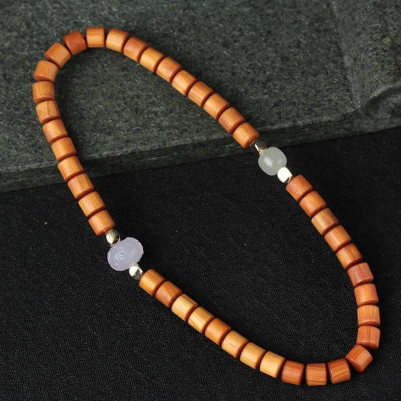 崖柏桶珠回纹款手链手串念珠装饰7×9男女式文玩装饰(7×9)