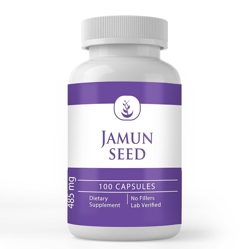 PURE ORIGINAL INGREDIENTS Suplemento de semente de jamun em cápsulas 100 cápsulas