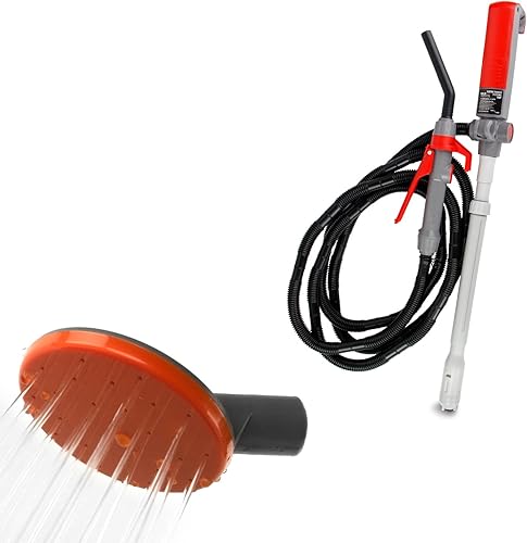 TERA PUMP Boquilla de pulverización y bomba de transferencia de líquidos multiusos a pilas para camping lavado riego de plantas