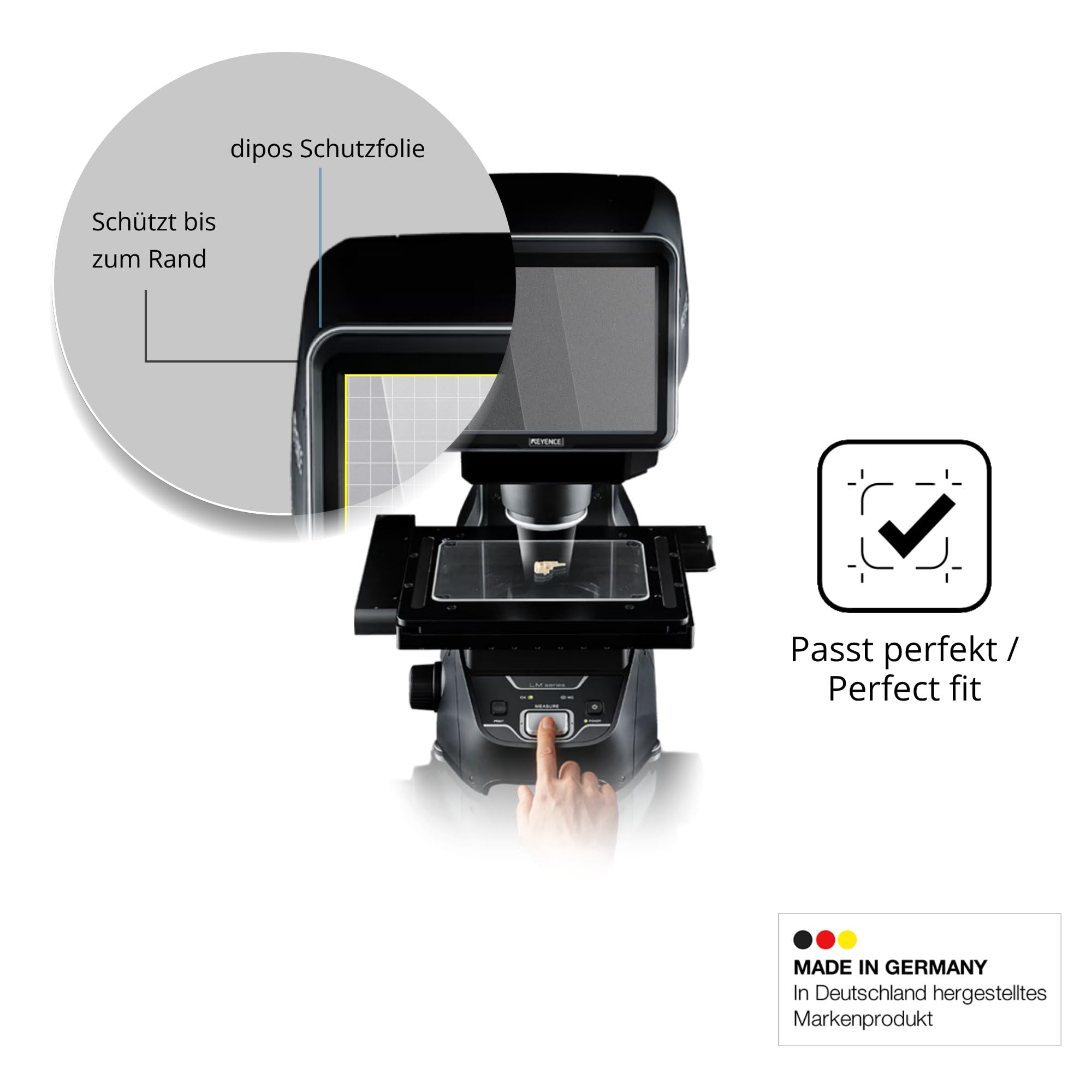 dipos Protector de Pantalla Antiespía para Keyence LM-X1000 | Película protectora mate, filtro de privacidad 4 vías, ajuste perfecto, antiarañazos, sin burbujas, autoadhesivo