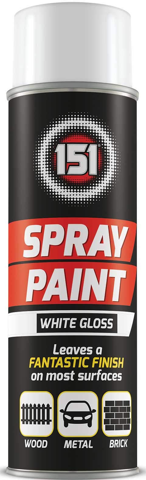 Spray Paint White Gloss 151 Multi-Purpose Use For Wood Metal Brick Plastic 250ml