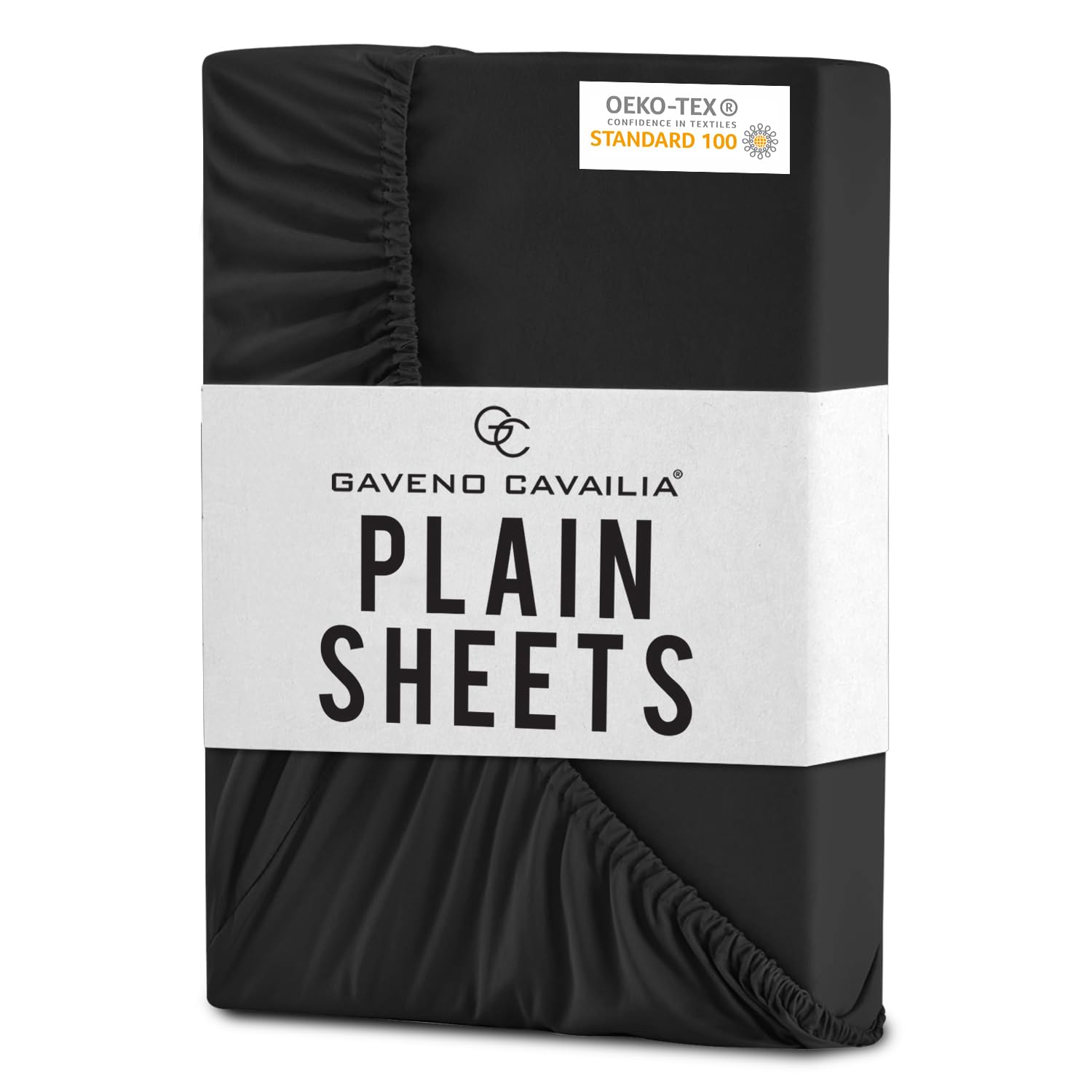 Gc Gaveno Cavailia Black Microfibre Fitted Sheet With Deep Pocket, King