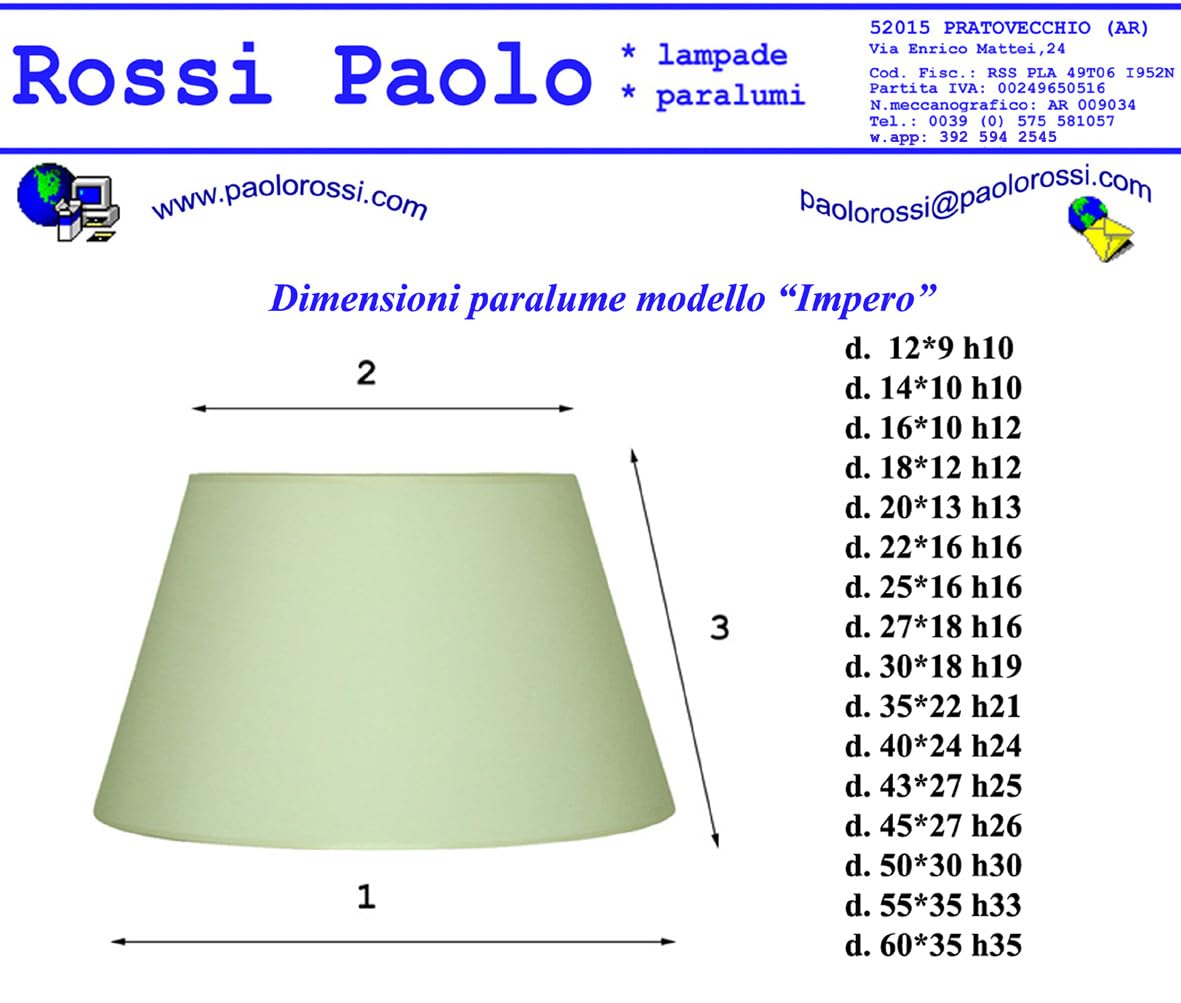 Paolo Rossi paralume prime modello impero in tessuto cinzato nero con interno oro specchio - produzione propria, Made in Italy (nero interno oro, diametro cm 50)