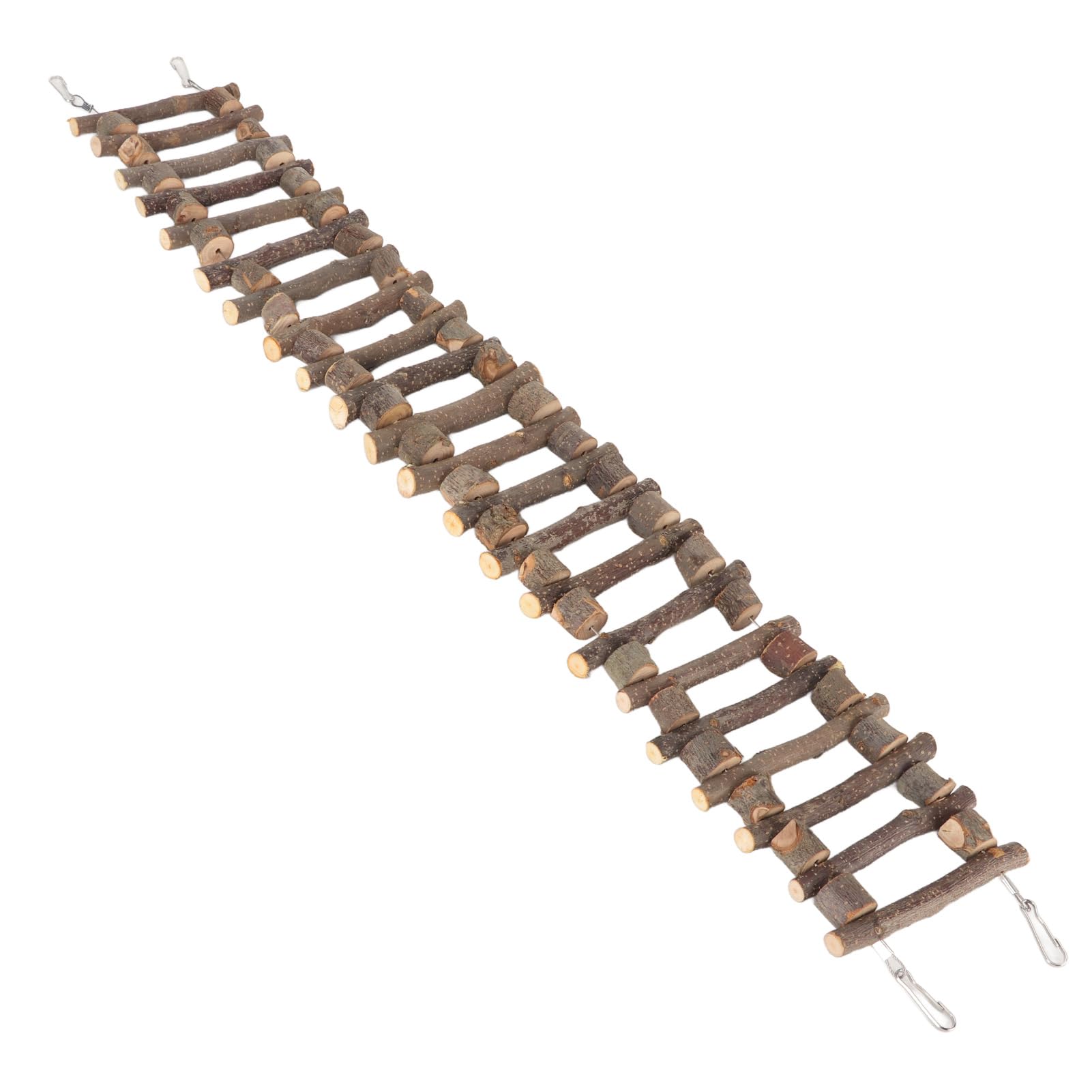 Pssopp Ponte a Scala in Legno per Uccelli, Ponte a Scala in Legno Flessibile Lungo e Durevole per Topo Pappagallo Criceto (70 Centimetri)