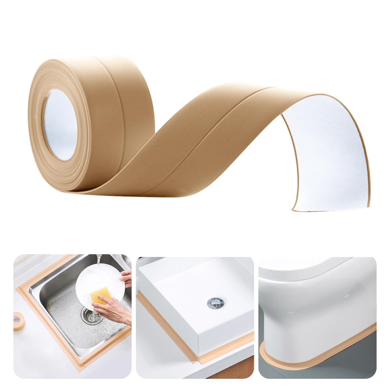Caulk Tape Sealing Strip – PVC Adhesive Edge Guard For Kitchen, Bathroom, Bathtub, Wall & Floor Gaps - View #4