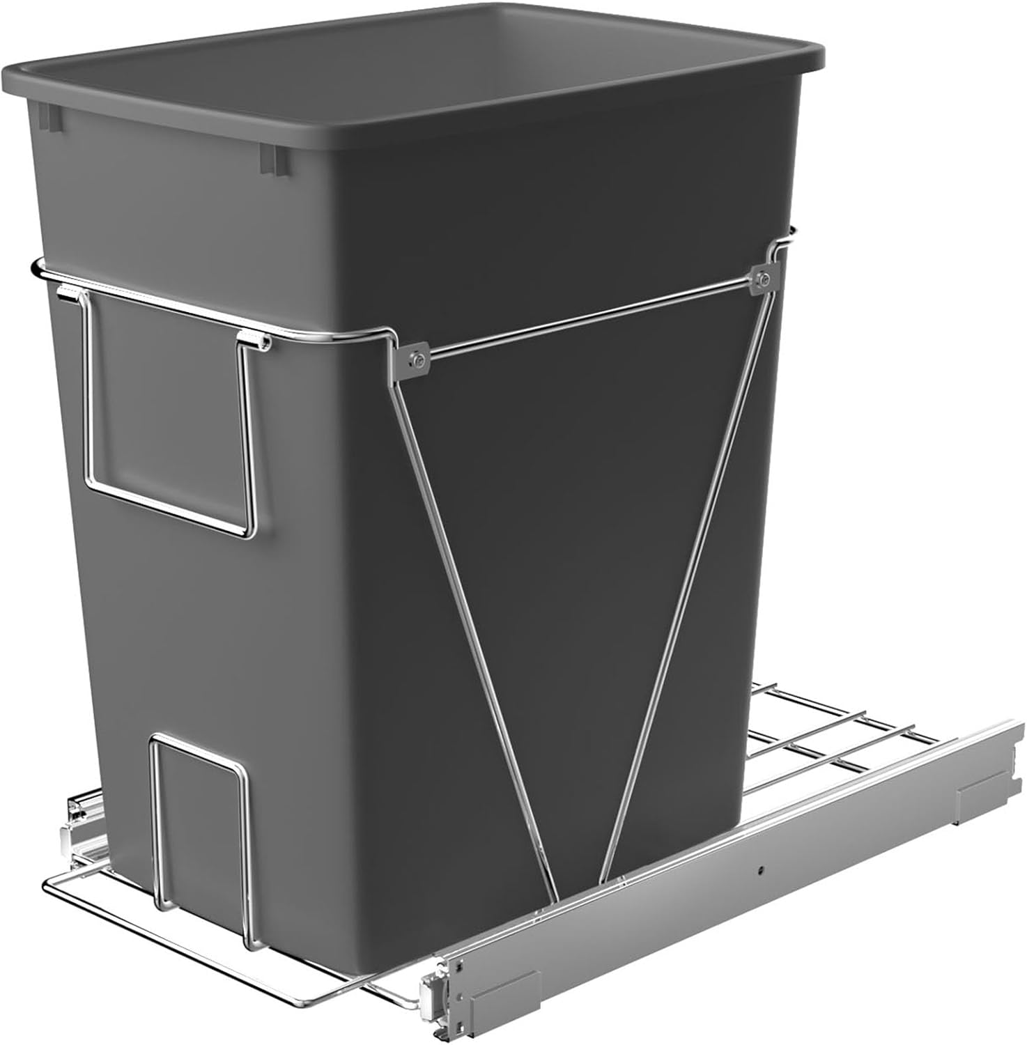 ROOMTEC Pull Out Trash Can Under Cabinet, Adjustable Garbage Slide-Out Shelf for Kitchen, undersink Organizers and Cupboard Organizers and Storage（Trash Can Not Included）