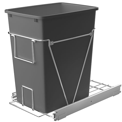 ROOMTEC Cubo de basura extraíble debajo del gabinete, estante de basura ajustable deslizante para cocina, organizadores de debajo del fregadero,