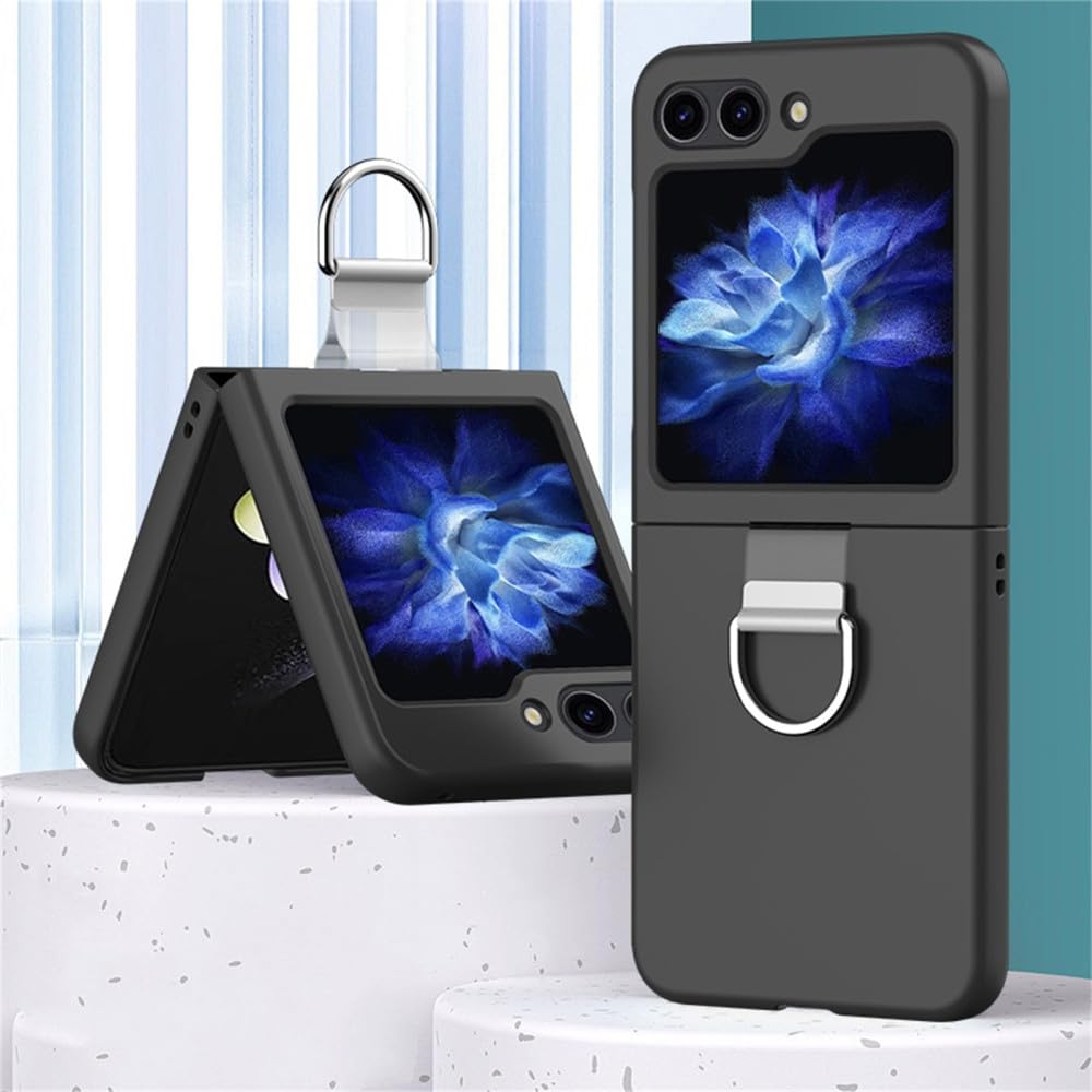 EKSED Custodia Pieghevole per Samsung Galaxy Z Flip 5 5G con Anello Cover Rigida Trasparente per paraurti Protettivo Z Flip 5