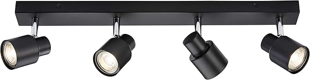 Quad GU10 Spotlight Bar in Matt Black