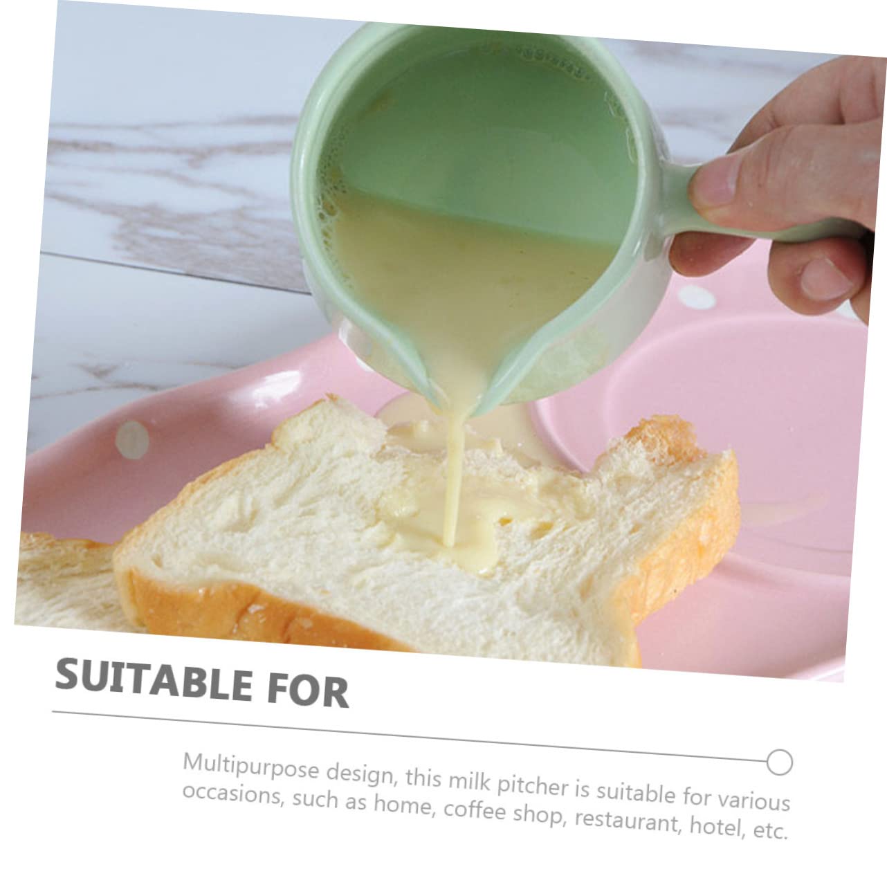 Lot de 5 Petits Pichets à Lait en Céramique 100ml avec Poignée, Design Polyvalent et Bec Unique pour Restaurant ou Café