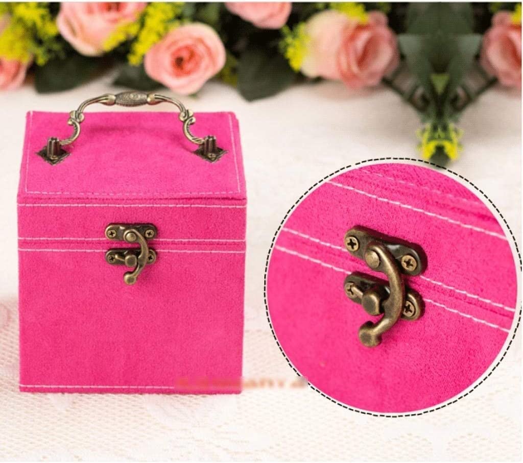 Pudełka na biżuterię z uchwytem w stylu retro Podróżny przenośny organizer na biżuterię Uchwyt na biżuterię Pudełko na organizery do przechowywania na biurku /96(Jewelry Box L)