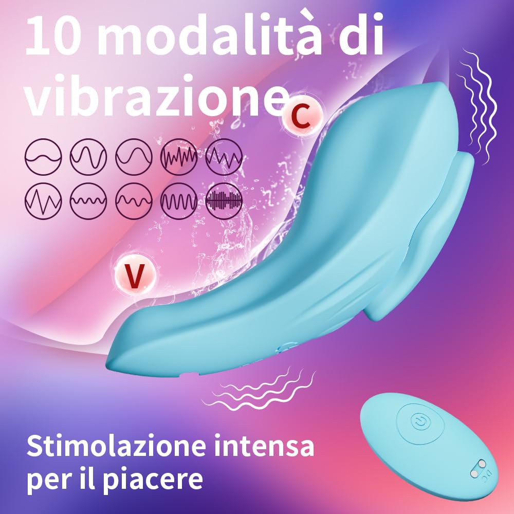Vibratore Indossabile per Donna con Telecomando, 10 Modalità