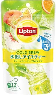 リプトン コールドブリュー グリーンティー ピーチ&オレンジ ティーバッグ (水出し3分) 12袋 ×3袋