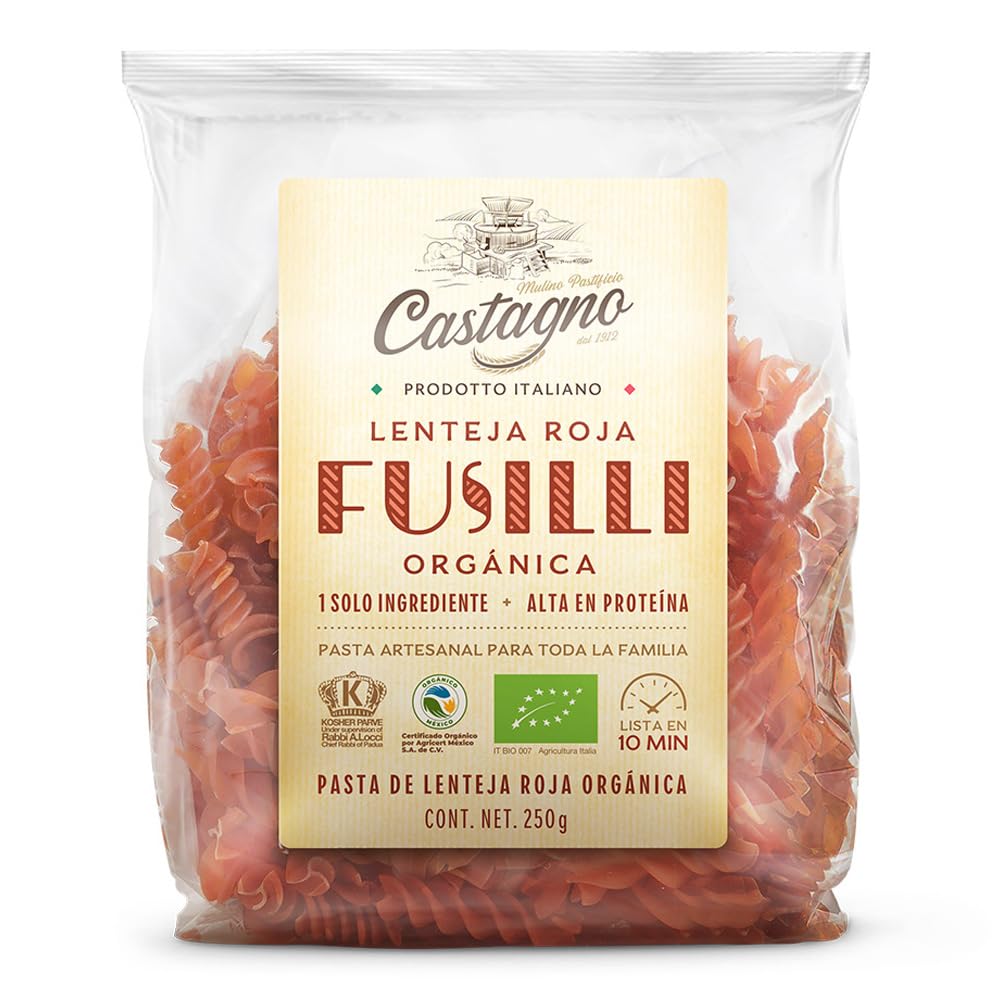 Espirales bio de lentejas rojas, 250 g