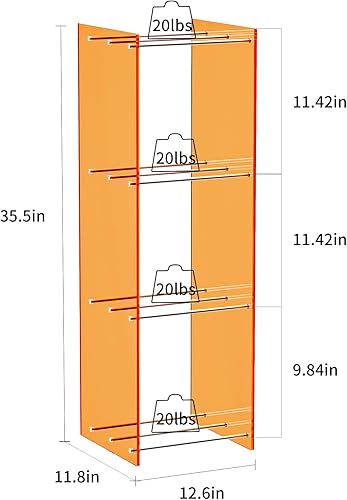 Miniatura 3 de solaround Acrylic Narrow Bookcase Skinny Bookshelf Modern Display Storage Organizer for Living Room Office Bathroom (Clear, 3 Tier)