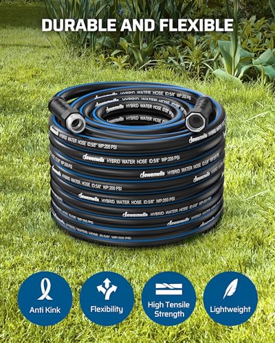 DEWENWILS-Garden-Hose-100-ft-x-58-Hybrid-Water-Hose-with-Rotate-Handle-Heavy-Duty-Lightweight-Flexible-Hose-for-Plants-Car-Yard-34-Inch-Solid-Fittings-Drinking-Water-Safe-Black-Blue