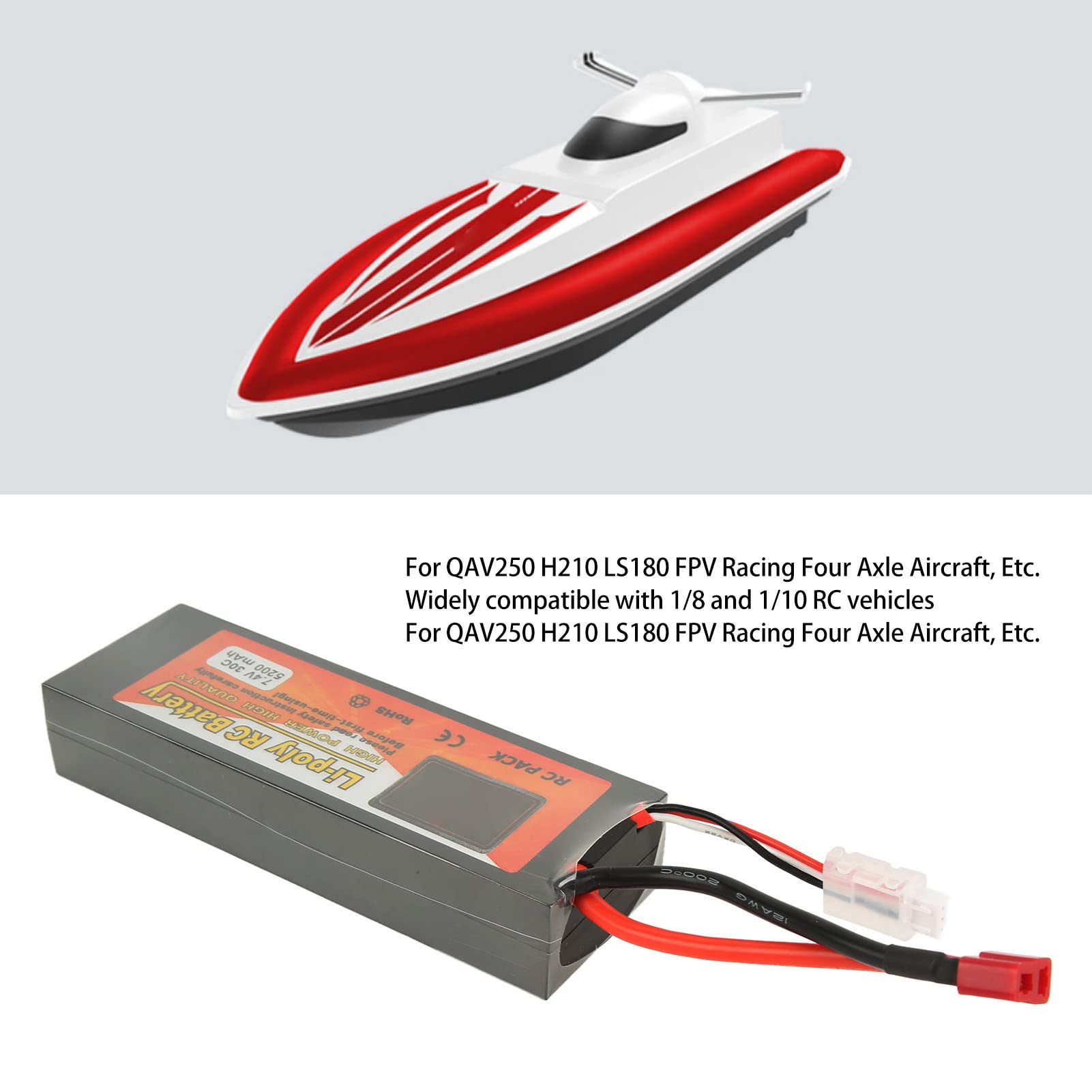 Akumulator Li-Po 7.4V 5200mAh 30C RC Twarda Obudowa