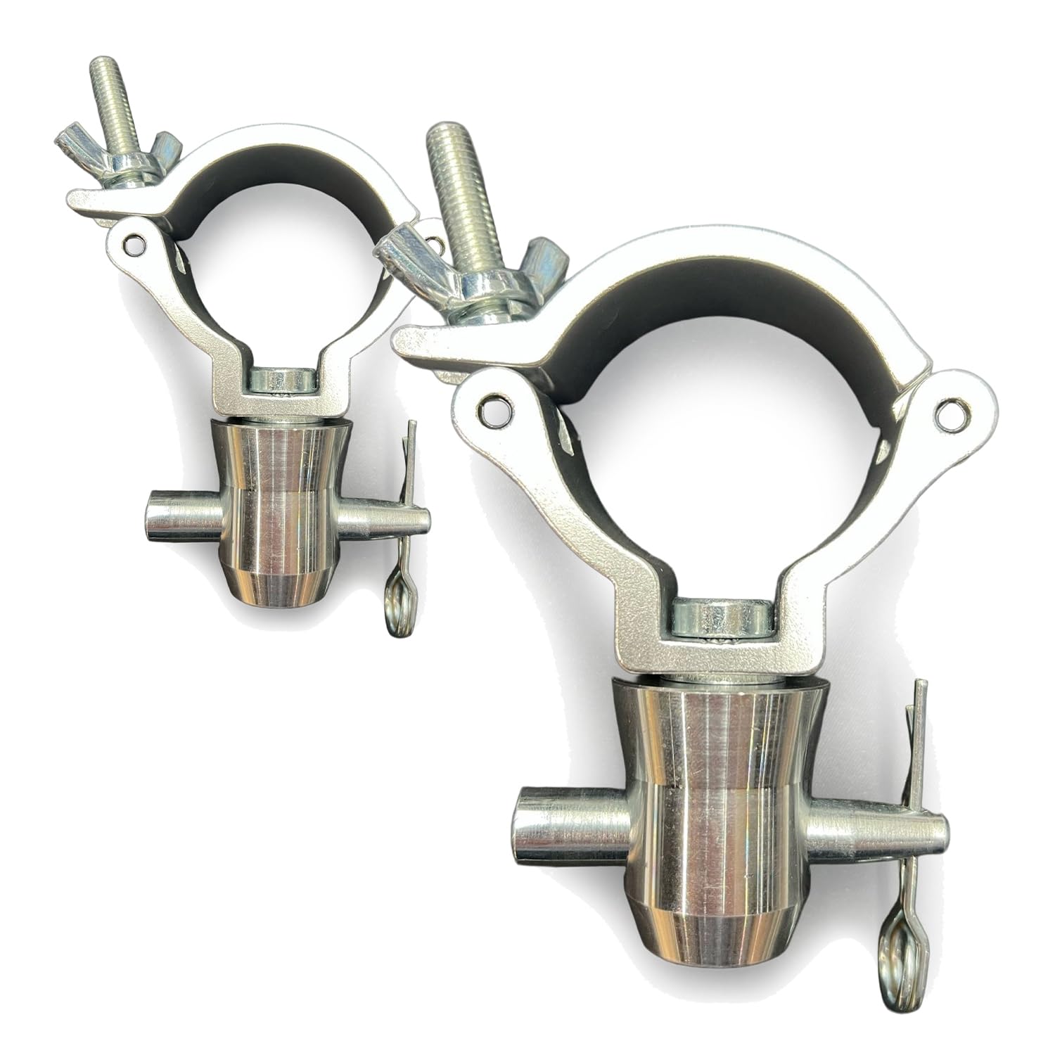 beamz 2x BC50-200 half coupler to half truss conical clamp set for lighting & effects rigs, each supporting up to 200kg, secure aluminium truss clamp solution for stage, DJ and event setups