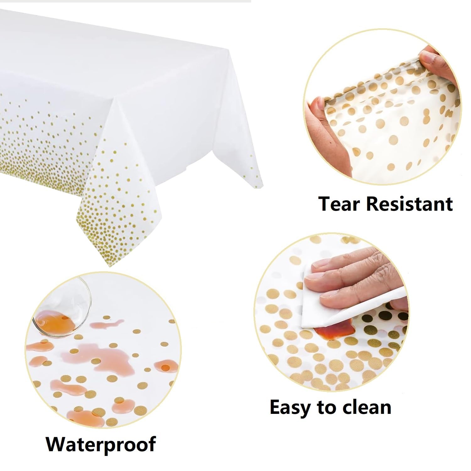 Lot De 2 Nappes Jetables Dorées En Plastique Pour Anniversaire