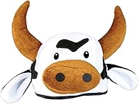 Beistle Plush Cow Head Hat - Unisex Novelty Farm Animal Cap for Western Parties, Halloween Costumes, Photo Booths